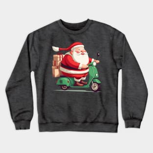 Happy Santa Claus delivery gifts with Motorcycle Crewneck Sweatshirt